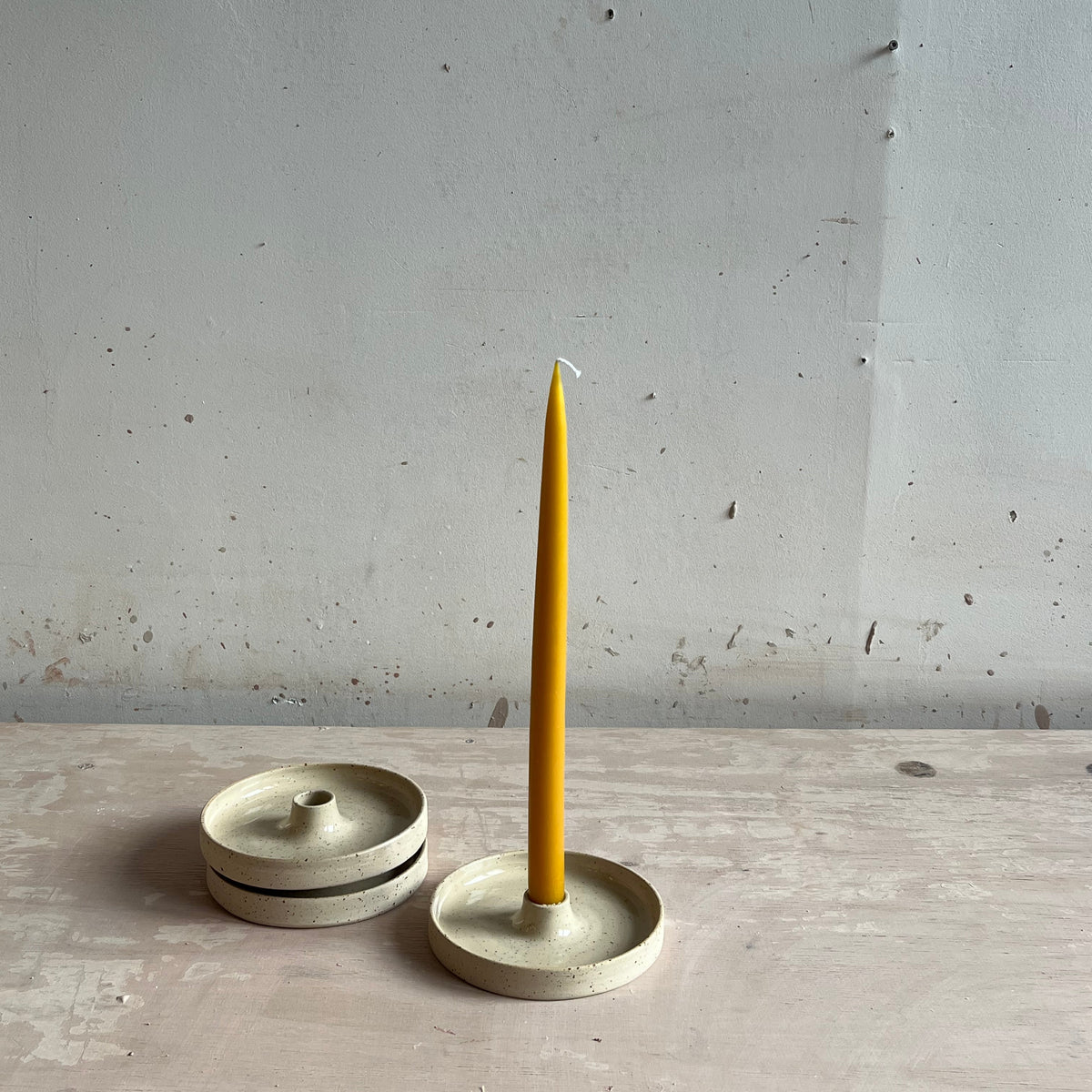 *COMING SOON* Speckled candle holder