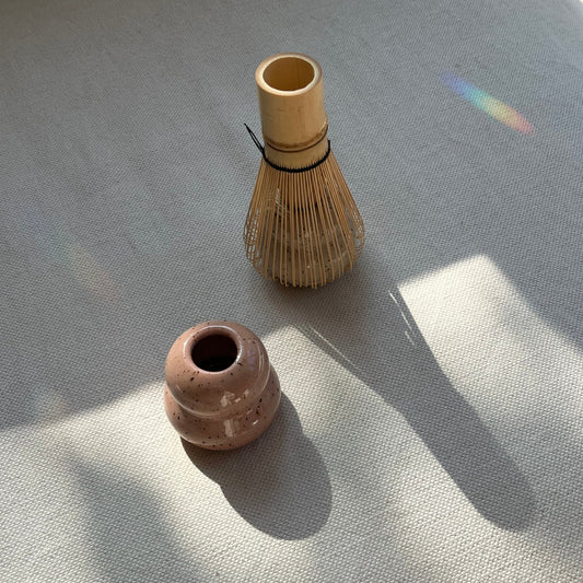 Pink matcha whisk holder