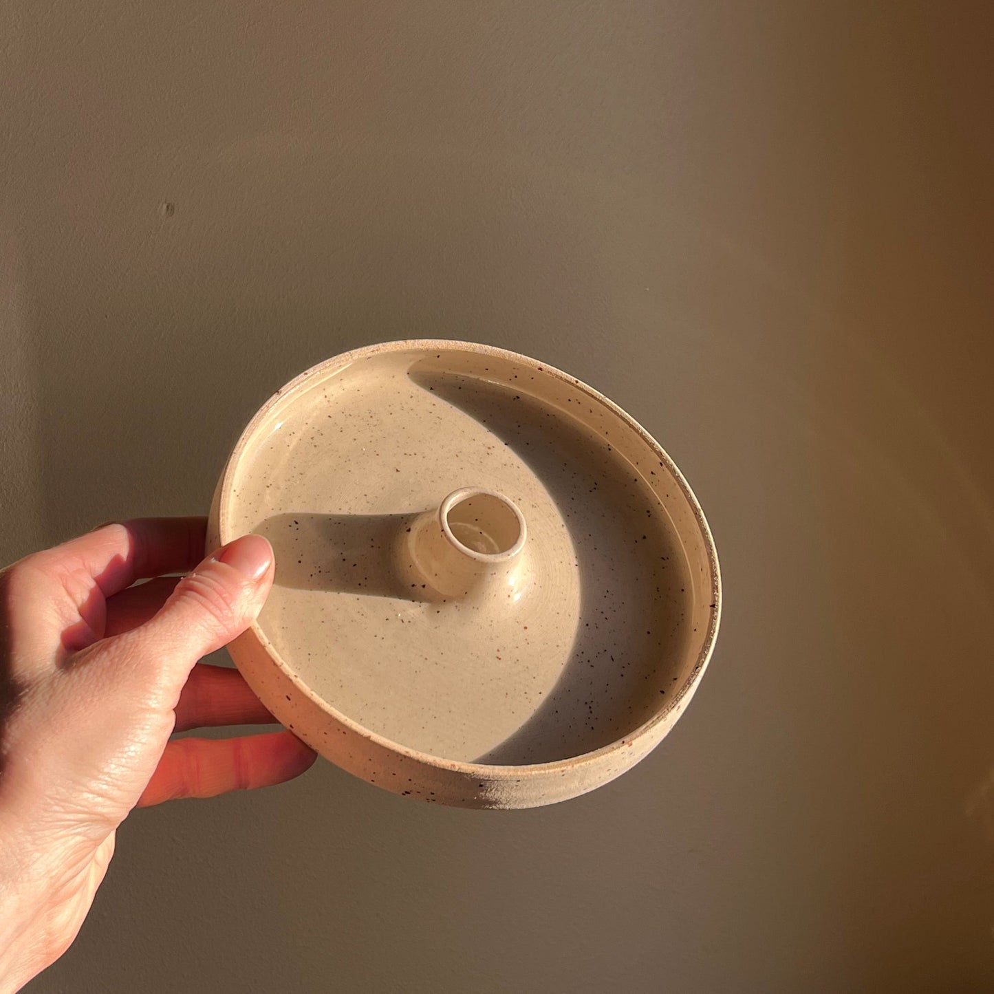 Speckled candle holder