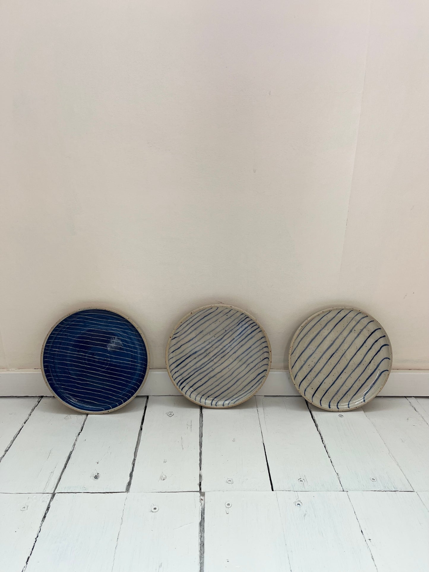 Blue striped plate