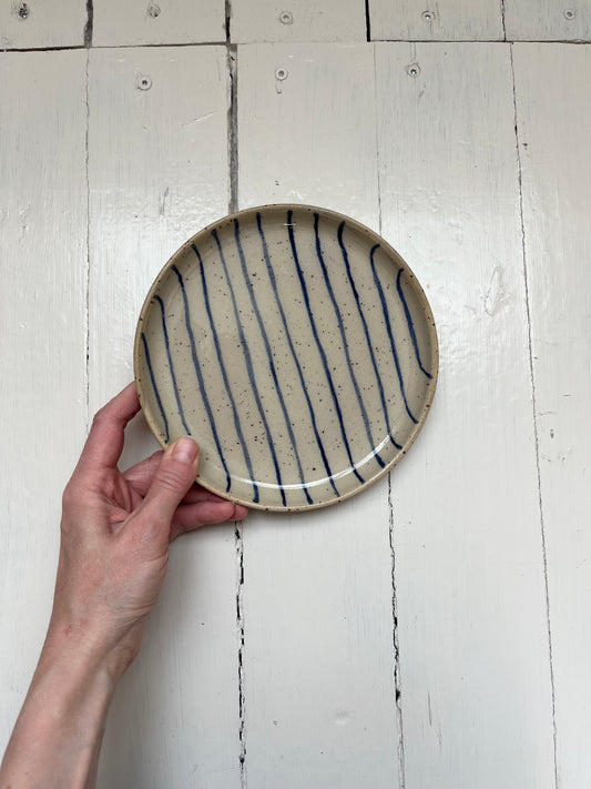 Blue striped plate