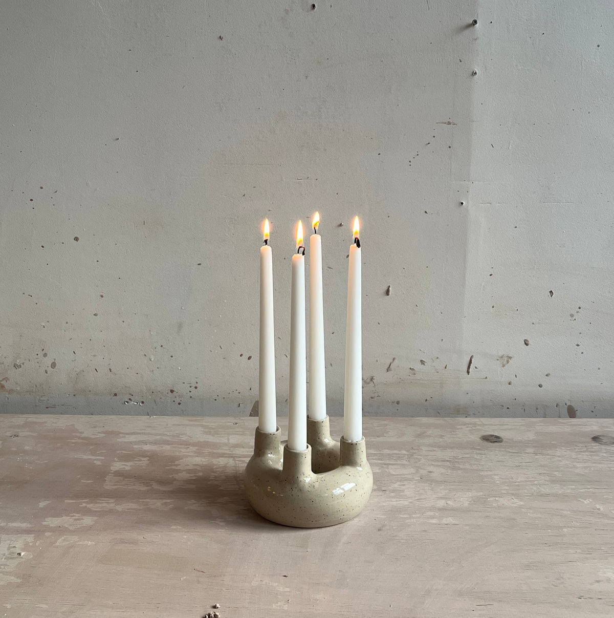 *COMING SOON* Advent candle holder (speckled white)