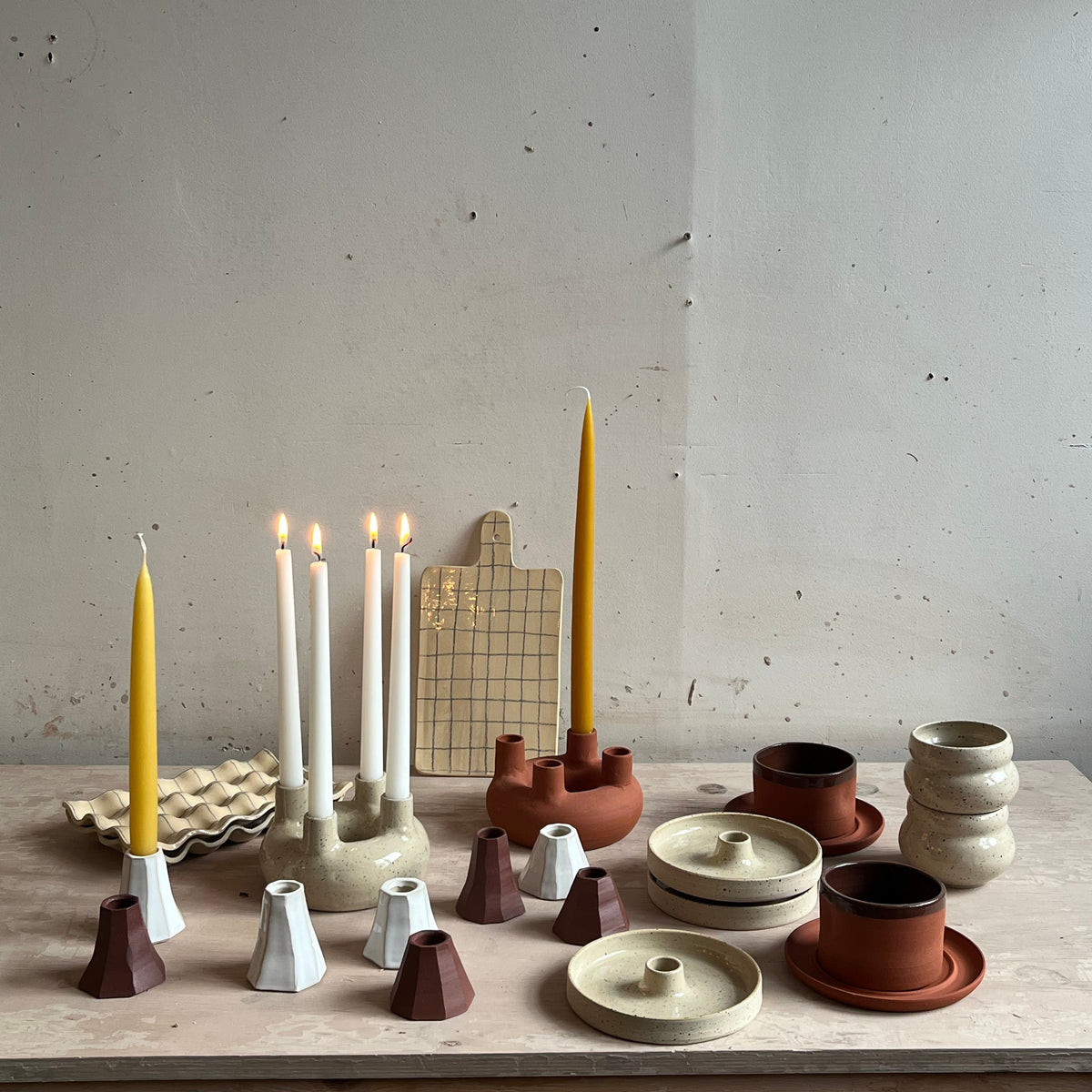 *COMING SOON* Advent candle holder (speckled white)